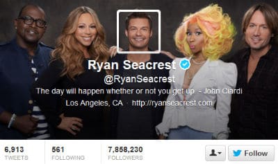 Ryan Seacrest was one of the first to change his Twitter header image.