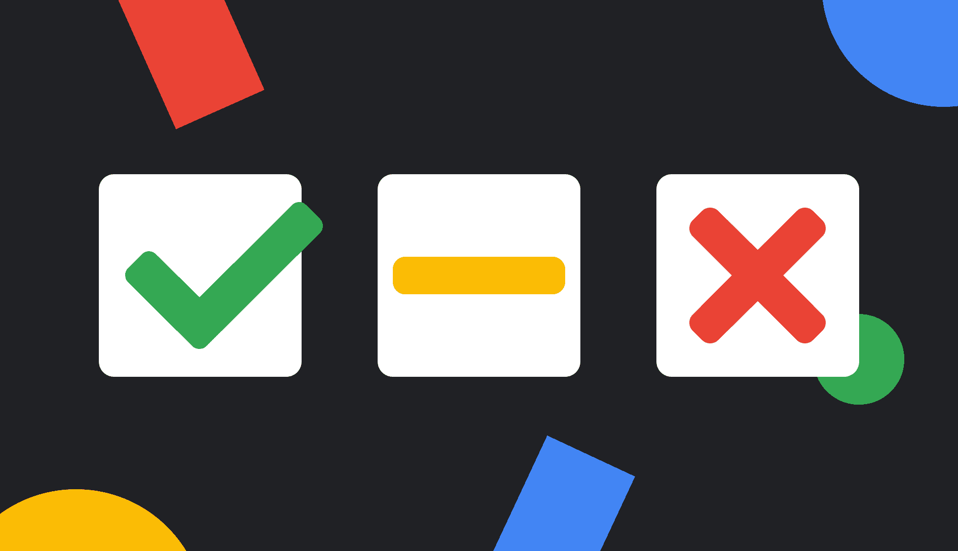 an image of a checkmark and an x